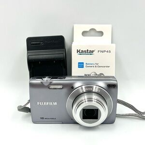 Fujifilm Finepix JZ250 Silver Digital Camera Bundle 16MP Tested